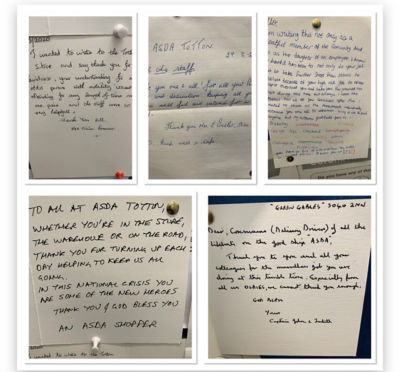 These thank you letters were sent to our store by our lovely customers. ❤️💙 | Asda Totton