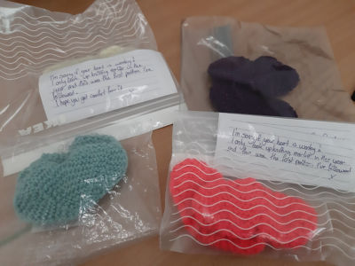 Knitting hearts for Covid-19 patients | Asda Portlethen