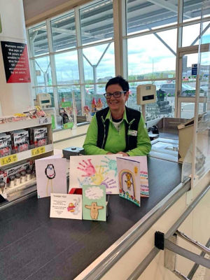 Popular checkouts colleague Brenda from Asda Antrim receives 'fan mail' from customers' kids | Asda Antrim