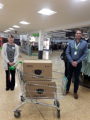 Steve our store manager donating face masks to our local care home lavender court. | Asda Taunton