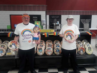 Rainbow pizza supporting the NHS and the care workers available in store  | Asda Swindon Haydon