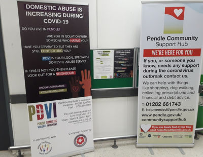 Information stand informing our community of the help out there ! | Asda Colne