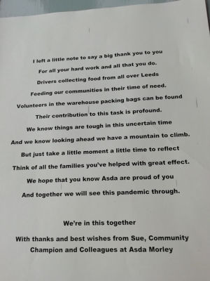A Little Poem to Say A Big Thank You. | Asda Morley