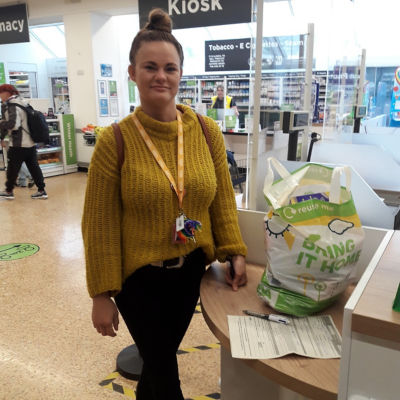 Cheshire without abuse Lianne picking up a donation  | Asda Crewe