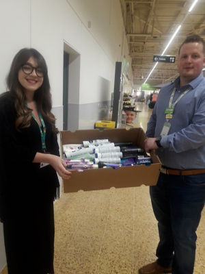Ddonating toiletries yesterday to our local hospice St Margaret's.Thank you Asda foundation for the extra budget. | Asda Taunton