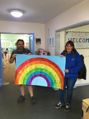 Pupils make fantastic rainbow painting | Asda Longwell Green