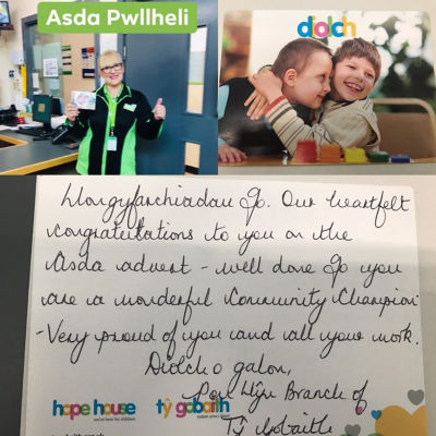 Lovely words from community group | Asda Pwllheli