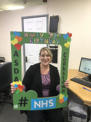 NHS 72 celebration selfie board  | Asda Cookstown