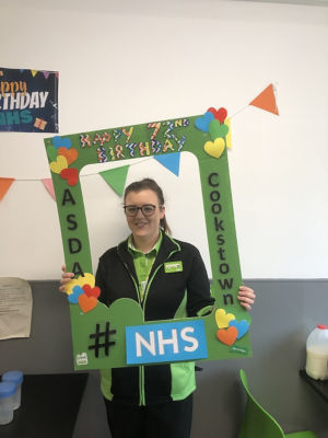 NHS 72 celebration selfie board  | Asda Cookstown