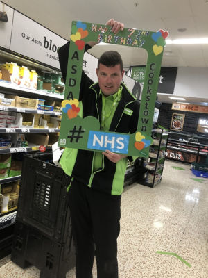 NHS 72 celebration selfie board  | Asda Cookstown