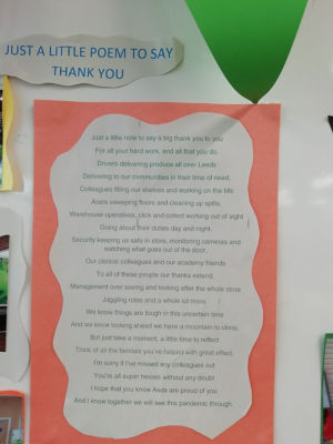 Thank you to colleagues | Asda Morley