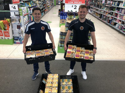 Warriors collect their donations  | Asda Stenhousemuir
