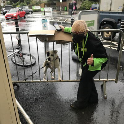 Torrential rain ...but an Asda flower box saves the day for Elsie | Asda Pwllheli