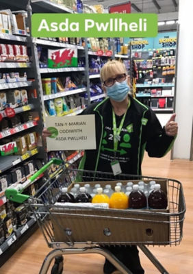 Last donation for the month of July to Tan-y-Marian Care Home | Asda Pwllheli