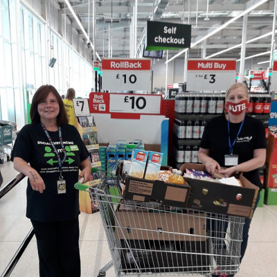 Donating food to The White Feather Project  | Asda Stockton