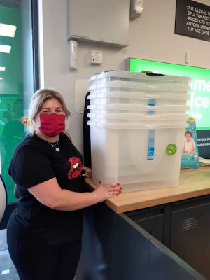 Donation for Waist Not Want Not's food bank | Asda Blantyre
