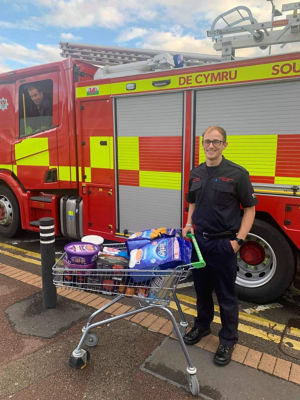 Donation to fire station | Asda Newport