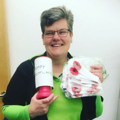 Checkouts colleague Donna makes poppies for Poppy Scotland appeal | Asda Dyce