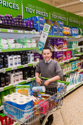 Kayden Smith has used his pocket money at Asda Dundee Kirkton donating to Dundee Foodbank