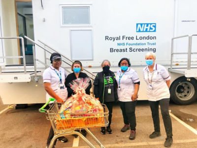 Breast screening units in car park | Asda Leyton Mills