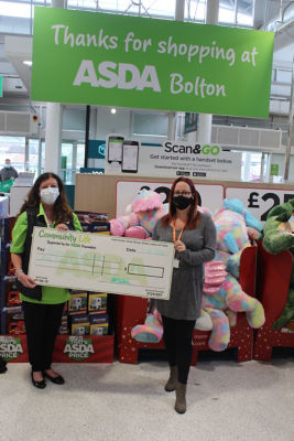 Asda Foundation donation to the Backup North West charity | Asda Bolton