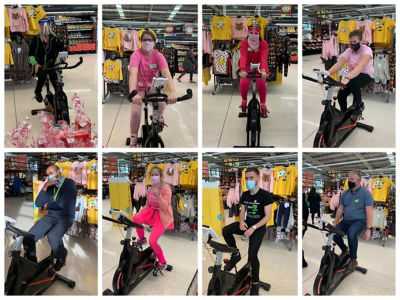 Tickled Pink spin bike marathon  | Asda Milton Keynes