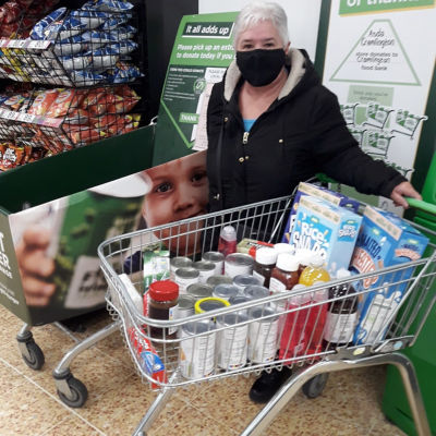 Gill spends lottery winnings on food for Cramlington Foodbank | Asda Cramlington