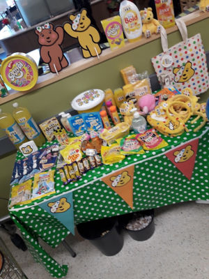Children In NeedSocial distance tombola in Asda Llandudno today to raise funds for Children In Need | Asda Llandudno