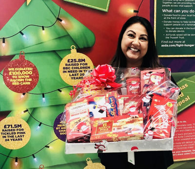 Christmas raffle donation for Nether Hall | Asda Leicester Abbey Lane