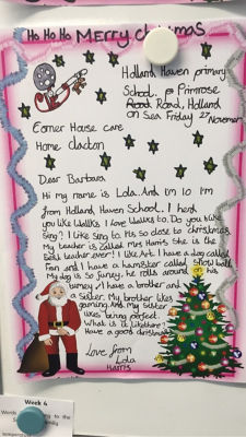 Christmas letters for Corner House care home | Asda Clacton-on-Sea