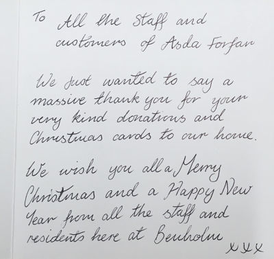 A Thank You from Benholm Care Home | Asda Forfar