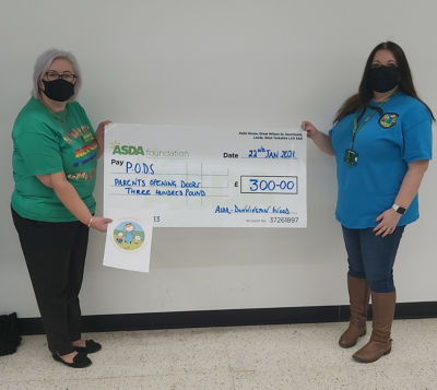 £300 donation to Parents Opening Doors | Asda Donnington Wood