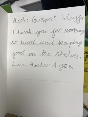 A little thanks goes a long way.  | Asda Gosport
