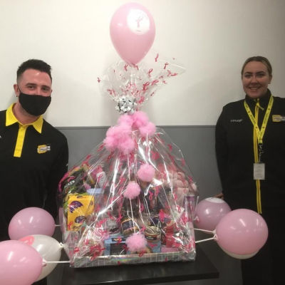 Tickled pink raffle hamper with our gorgeous George colleagues.  | Asda Dundee West
