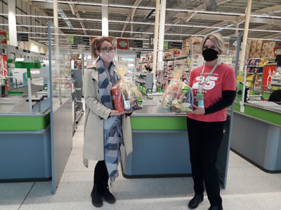 Chesney popped in to pick up her Easter egg raffle | Asda Coventry