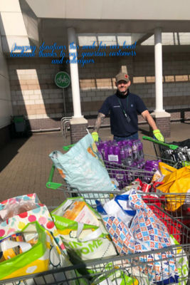 Volunteer from our local foodbank collecting 4 trollies of donations from our generous customers and colleagues 😊 | Asda Hartlepool