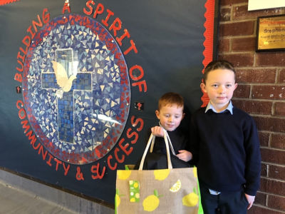 Kids from St Philomena’s collect their laptops | Asda Robroyston