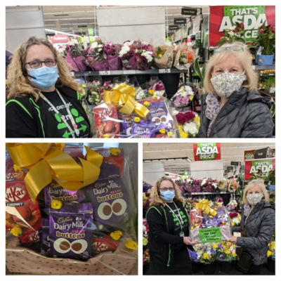 Easter Hampers donated to two local care homes, Wayside Care Home and Housman Court also a donation to our local Basement Project for young people aged 16-25yrs. Happy Easter from us all a | Asda Bromsgrove