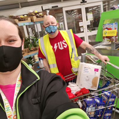A donation of Easter eggs and essential items to the message community grocery | Asda Wythenshawe