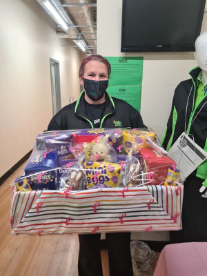 Tickled Pink Easter raffle for colleagues | Asda Llangefni