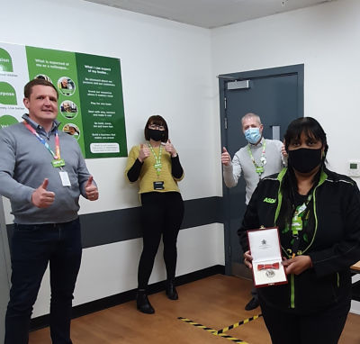 BEM award arrives for community champion Sam | Asda Hayes