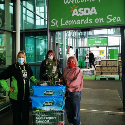 Donating Plants and soil to the Art Shack | Asda St Leonards on Sea