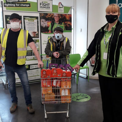 Donation of food items donated to a new group curry on the street feeding the homeless and vulnerable  | Asda Colne