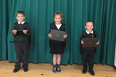 Gillingham Primary School receive their laptop donation | Asda Gillingham