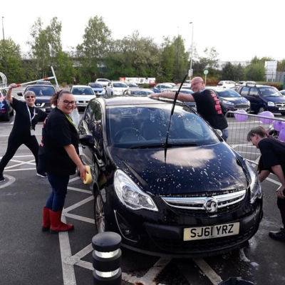 Asda colleagues wash cars for charity | Asda Altrincham