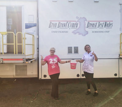 Jo Scott from Asda Pwllheli Tickled Pink Breast Test Wales Screening Unit 