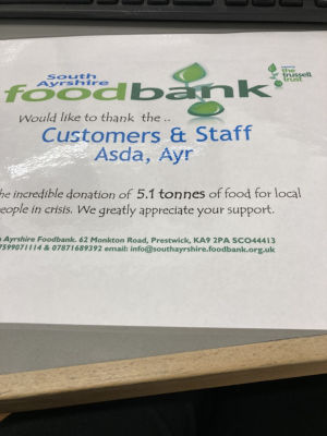 Foodbank support | Asda Ayr