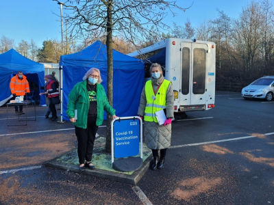 Betty the vaccination bus visits store  | Asda Donnington Wood