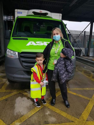 Cory Phillips visits Asda Isle of Wight with nanny Denise Robinson