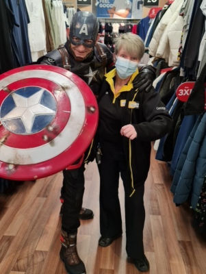 Captain America shops at Asda Grantham | Asda Grantham